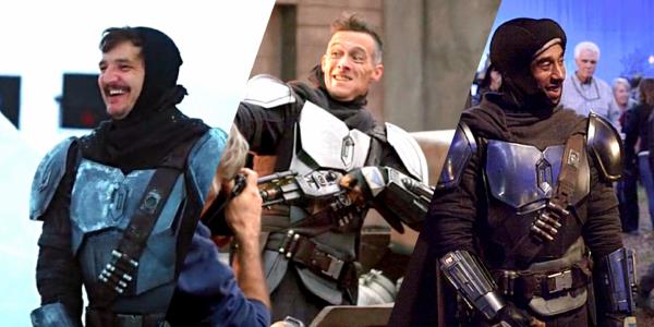 All 3 Din Djarin actors in The Mandalorian: Pedro Pascal, Brendan Wayne, Lateef Crowder