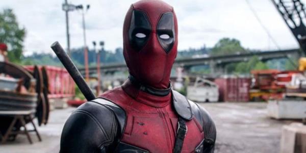 Ryan Reynolds wearing his full costume in Deadpool 2