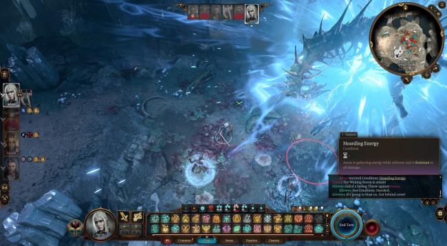 Ansur Begins Hoarding Energy And Flying In Blue Light To Use Stormheart Nova In Baldur's Gate 3