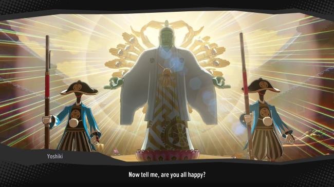 Persona 5 Tactica Screenshot of Yoshiki in the form of the Buddha