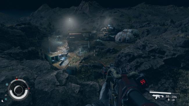 An encampment in the middle of a rocky outcrop.