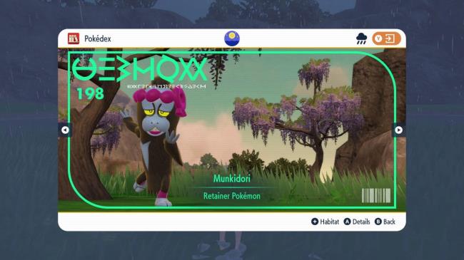 Monkidori's dex entry in Pokemon Scarlet & Violet: The Teal Mask.