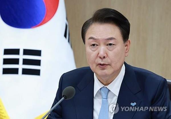 President Yoon Suk Yeol speaks during a Cabinet meeting at the presidential office on March 26, 2024. (Yonhap) 