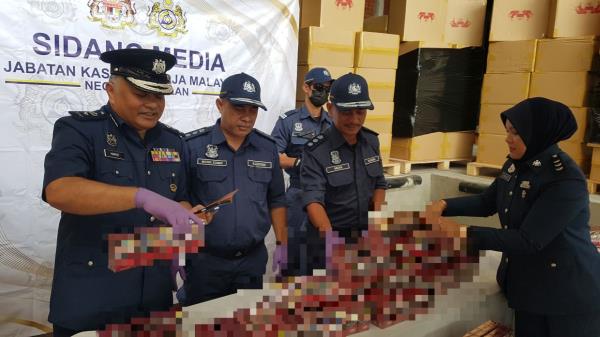 海关沿NSE查获价值500万令吉的非法香烟