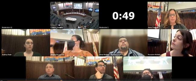 A screen shot from the Santa Rosa City Schools board meeting, Wednesday, Sept. 13, 2023. (Santa Rosa City Schools)